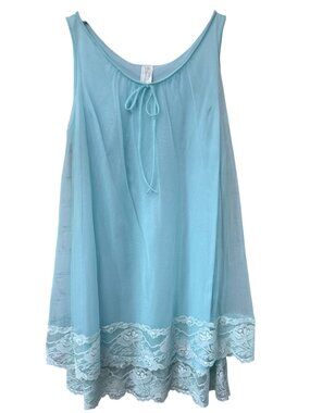 Radcliffe Vintage Babydoll Nightie Womens XS Blue Sheer Lace Nylon 60s Lingerie